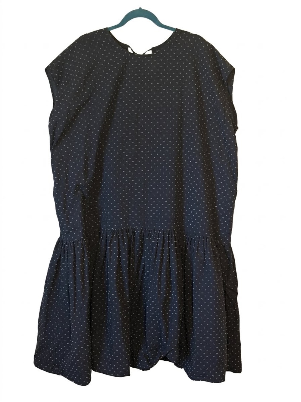 Toit Volant Black Polka Dot Dropped Waist Midi Dress - Sleeveless Size XL NWOT